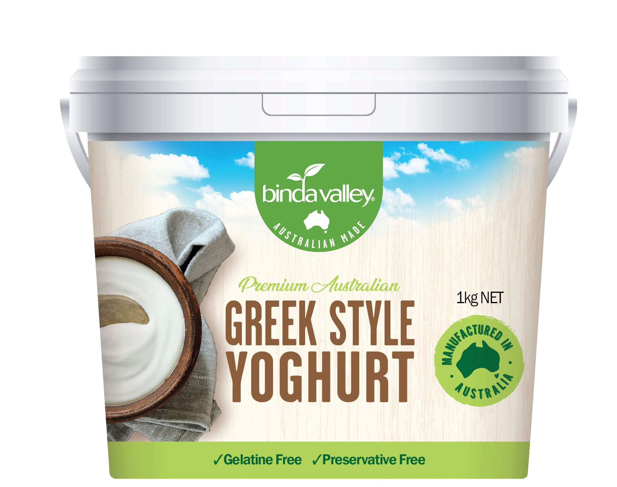 Binda Natural Greek Style Yogurt 1kg