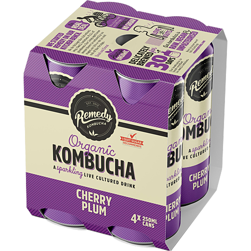 Cherry Plum Organic Kombucha 4-pack
