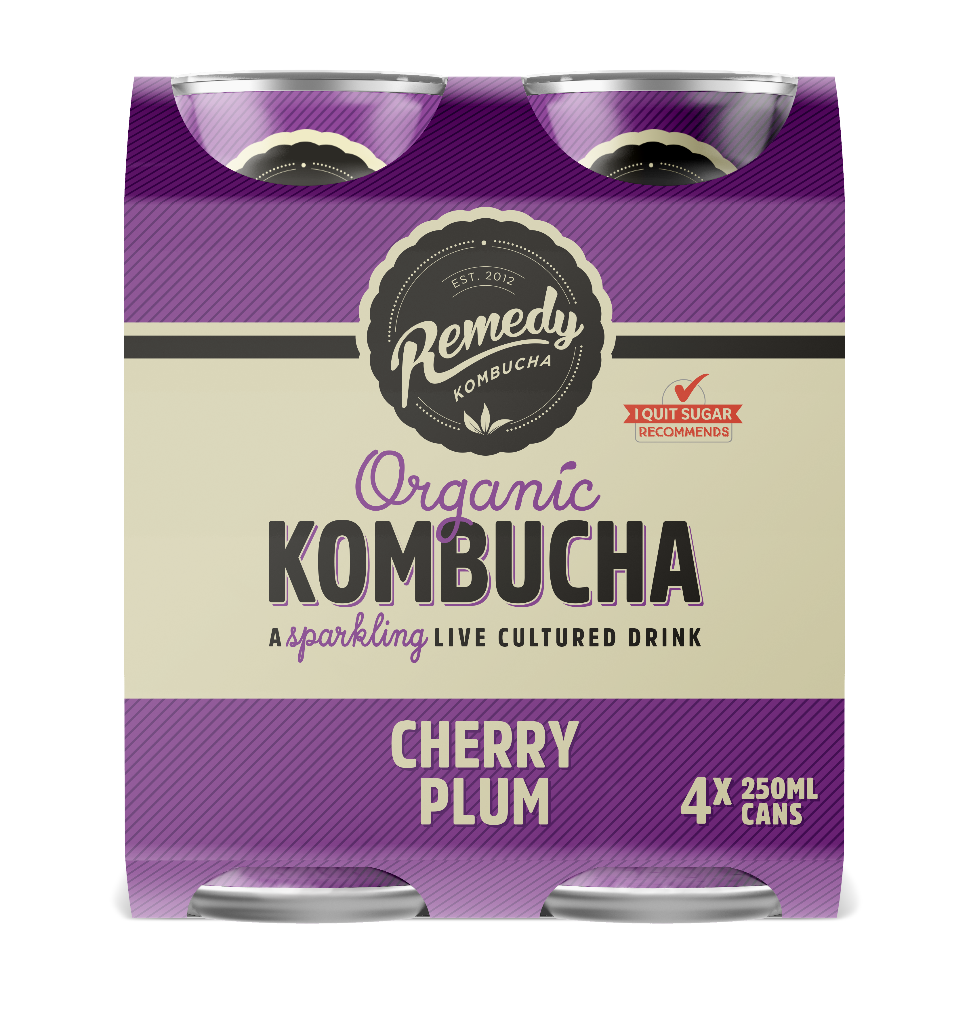 Cherry Plum Organic Kombucha 4-pack